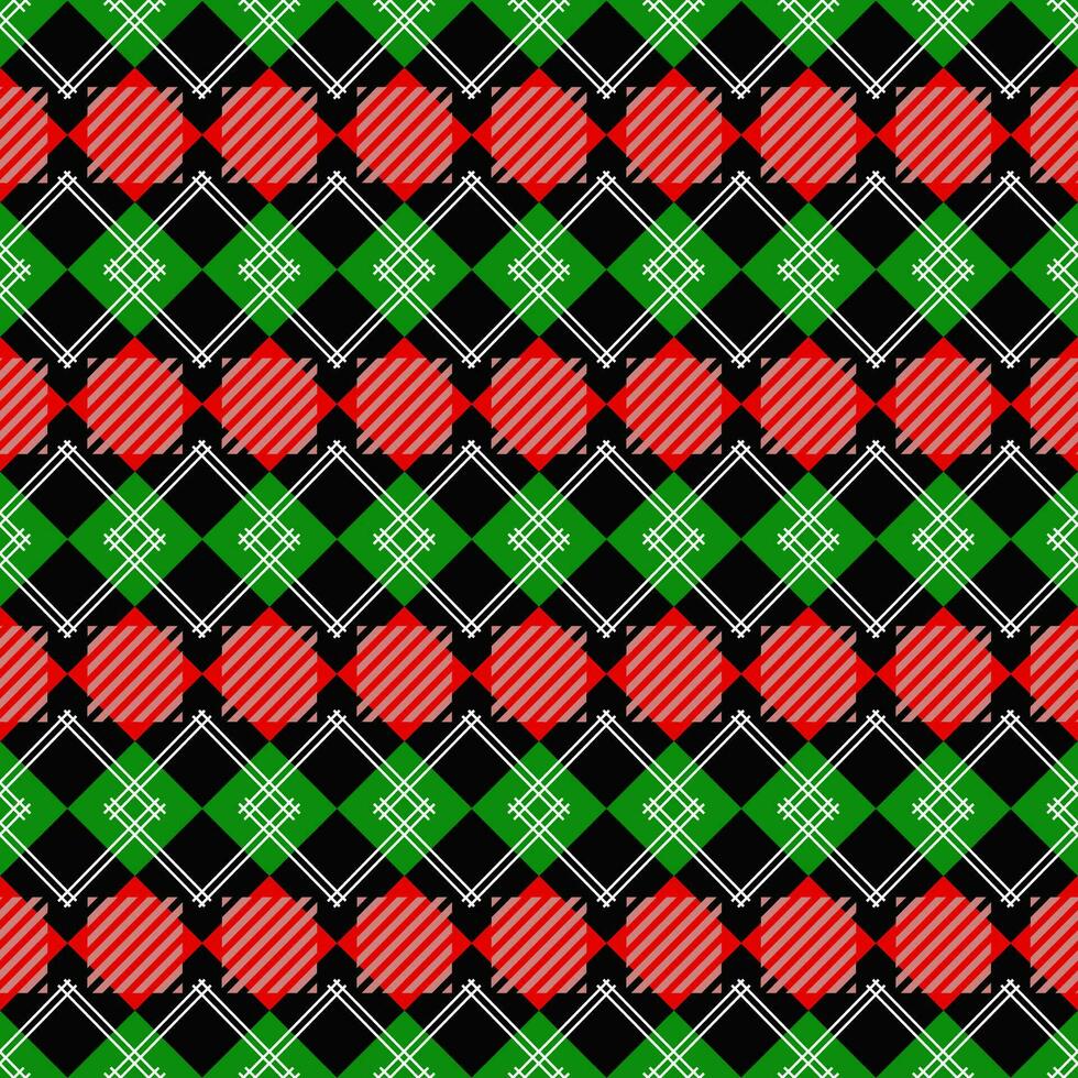 Green,White and Red tartan plaid Scottish seamless pattern.Texture from plaid, tablecloths, clothes, shirts, dresses, paper, bedding, blankets and other textile products. Christmas concept. vector