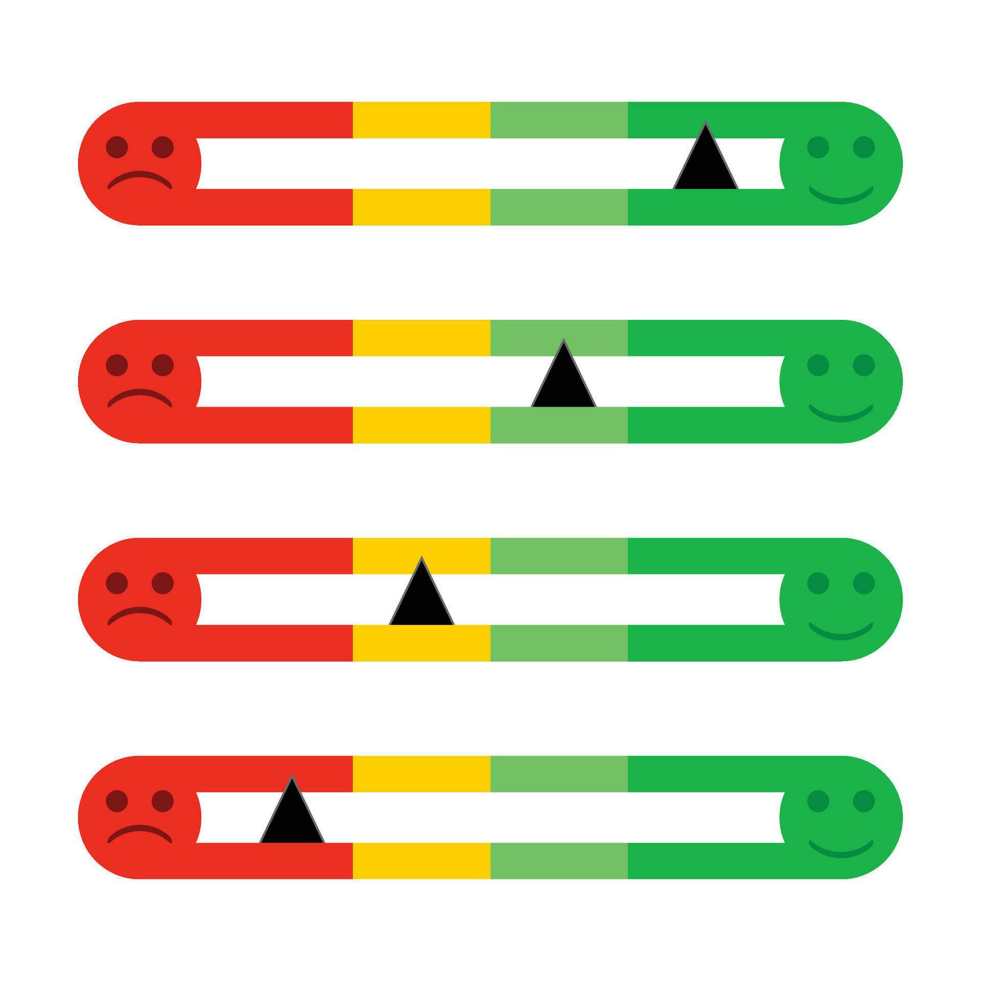 Credit score rating bar with happy and sad smile. Customer indices