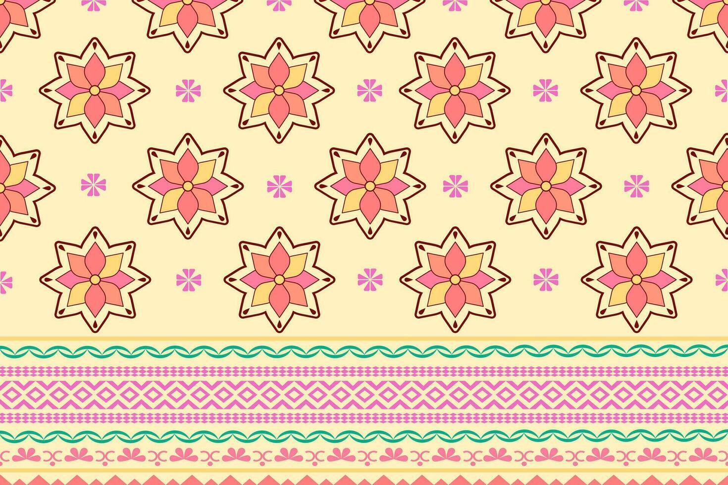 Oriental ethnic seamless pattern traditional. Colorful flower. Design for background, carpet,wallpaper,clothing,wrapping,batik,fabric,Vector,illustration,embroidery. vector