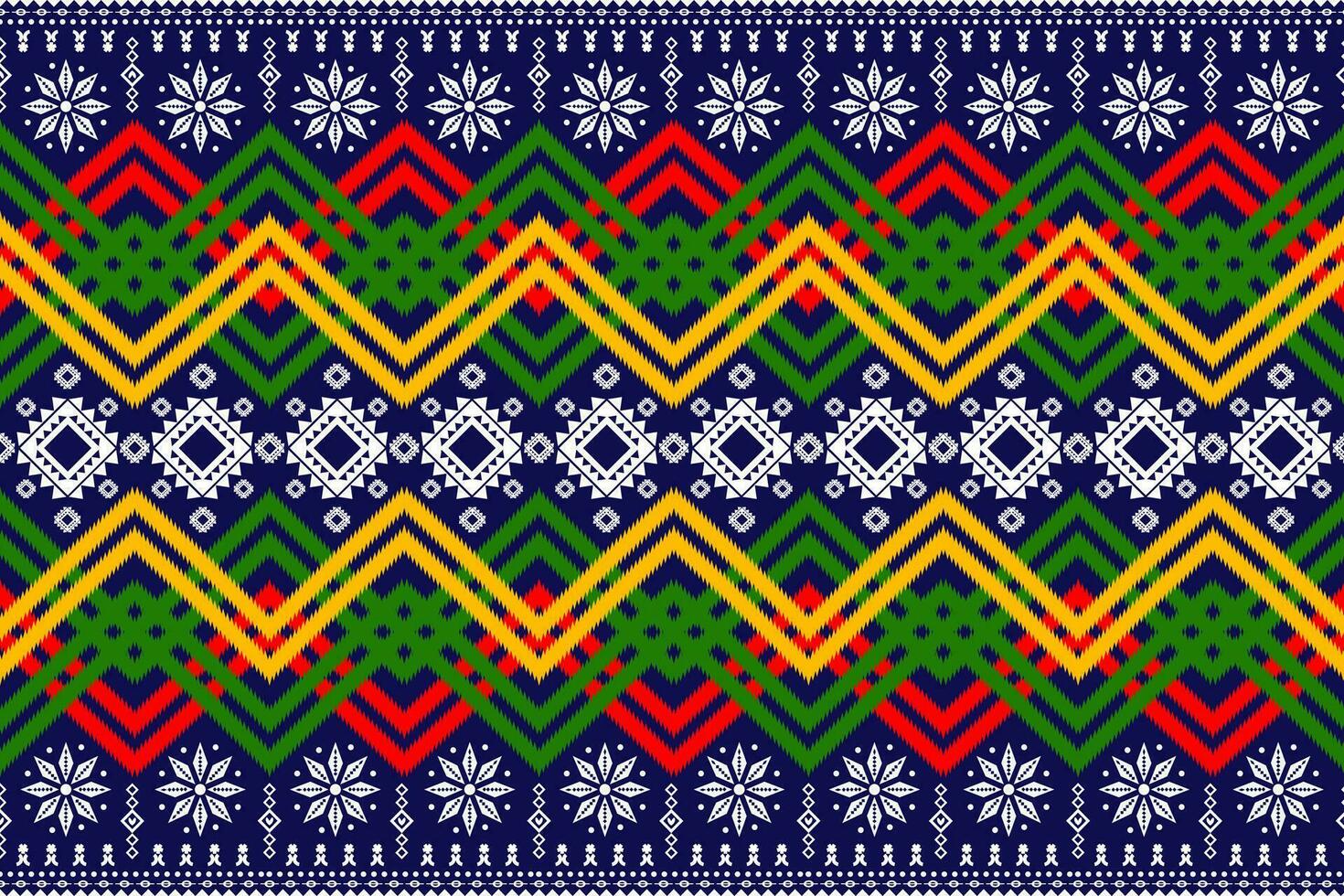 Ugly sweater Merry Christmas Happy New Year illustration knitted background seamless pattern folk style scandinavian ornaments. Wallpaper wrapping paper textile print. White, red, green colors. vector