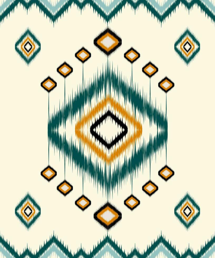 ikat étnico hermoso patrón sin costuras. estilo mexicano a rayas. nativo tradicional. diseño para fondo, papel tapiz, ilustración vectorial, tela, ropa, batik, alfombra, bordado. vector