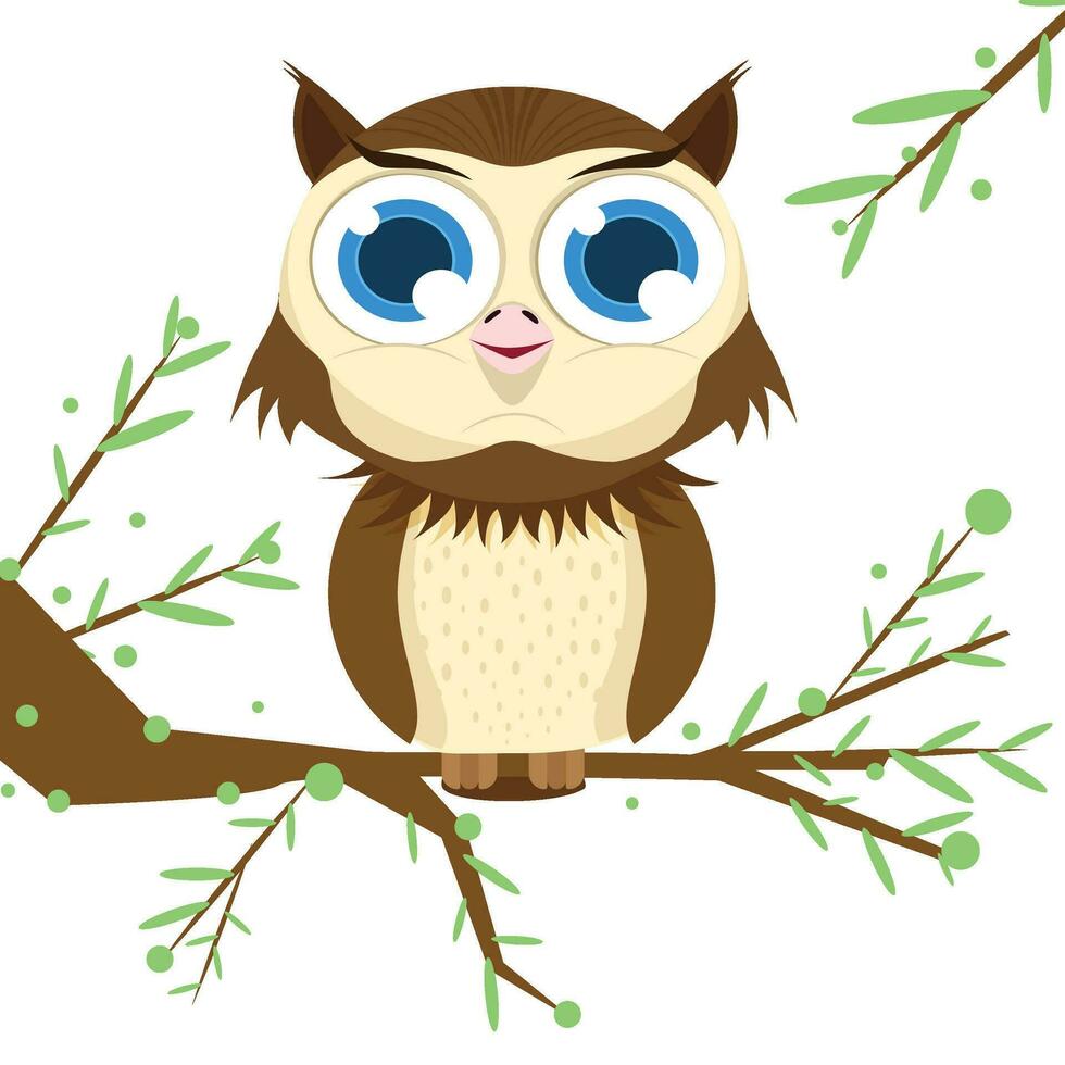 Owl illustration Character Design vector