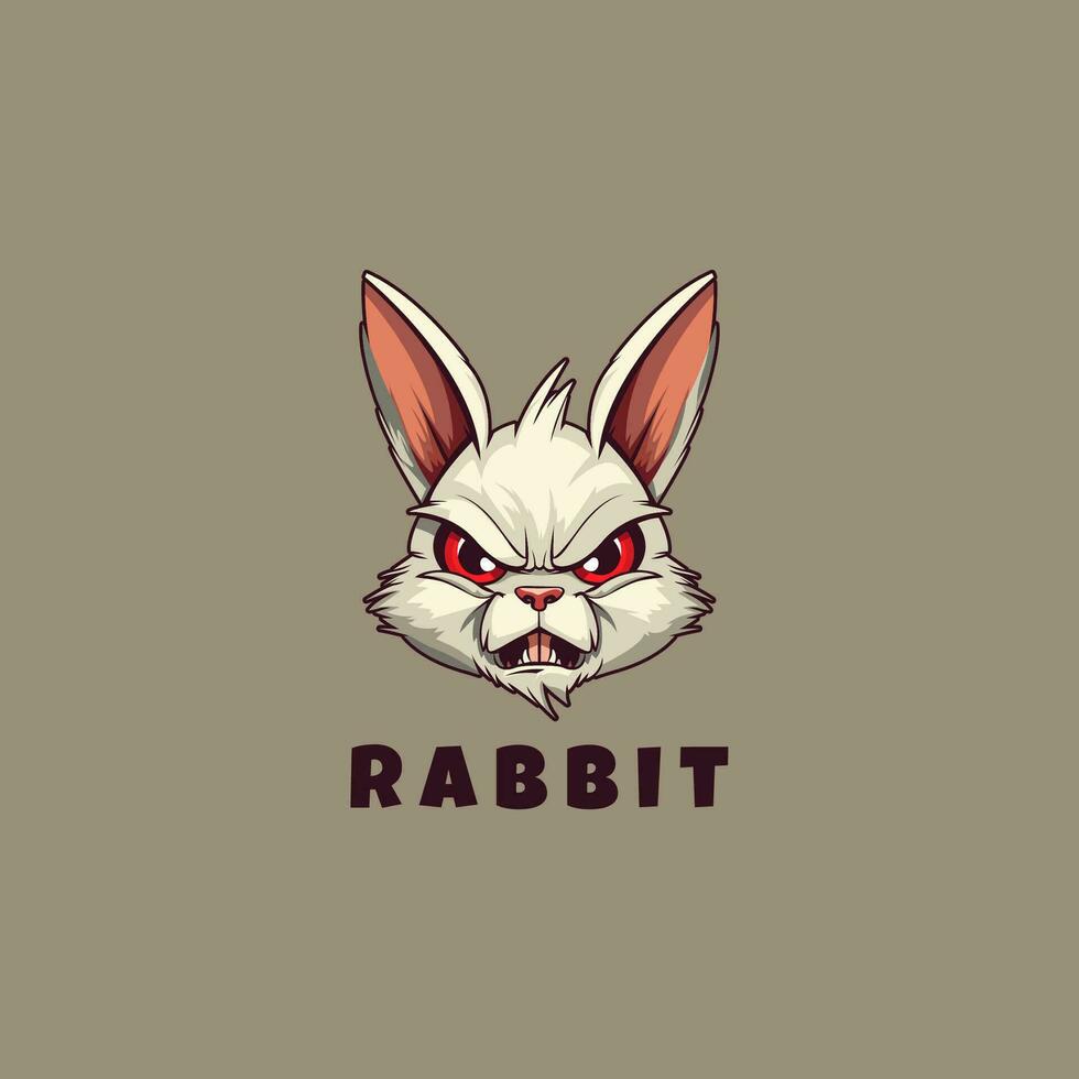 Rabbit mascot logo design template vector icon illustration. Rabbit symbol