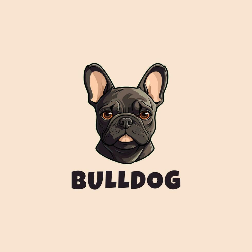 French bulldog mascot logo design template vector icon illustration. French bulldog symbol