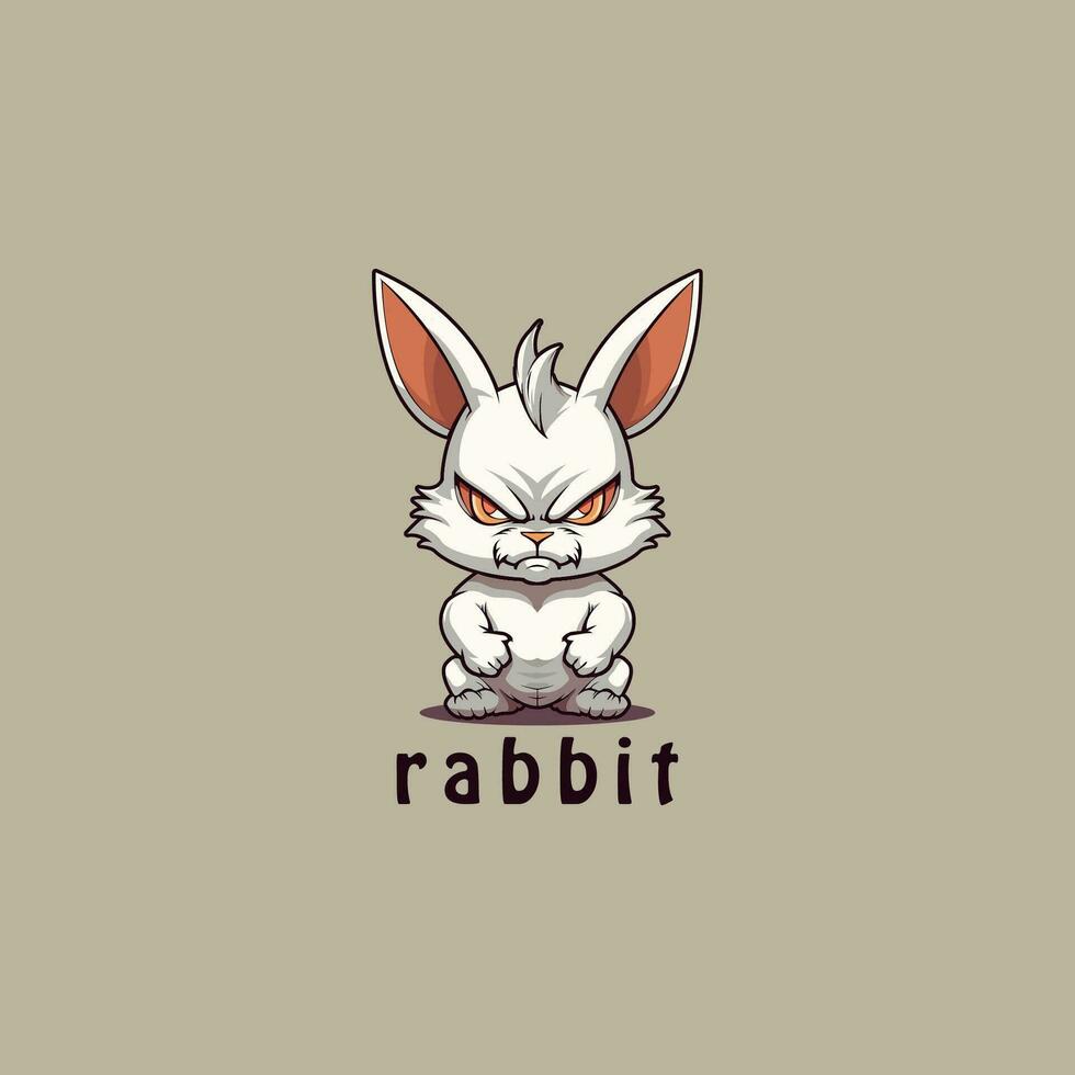 Rabbit mascot logo design template vector icon illustration. Rabbit symbol