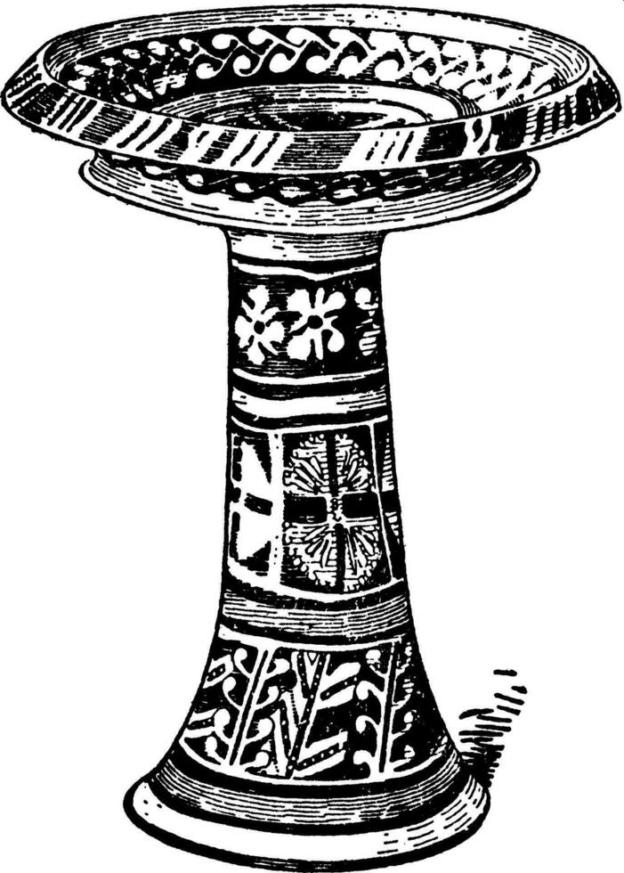 Minoan Pottery is a large Minoan vase, vintage engraving. vector