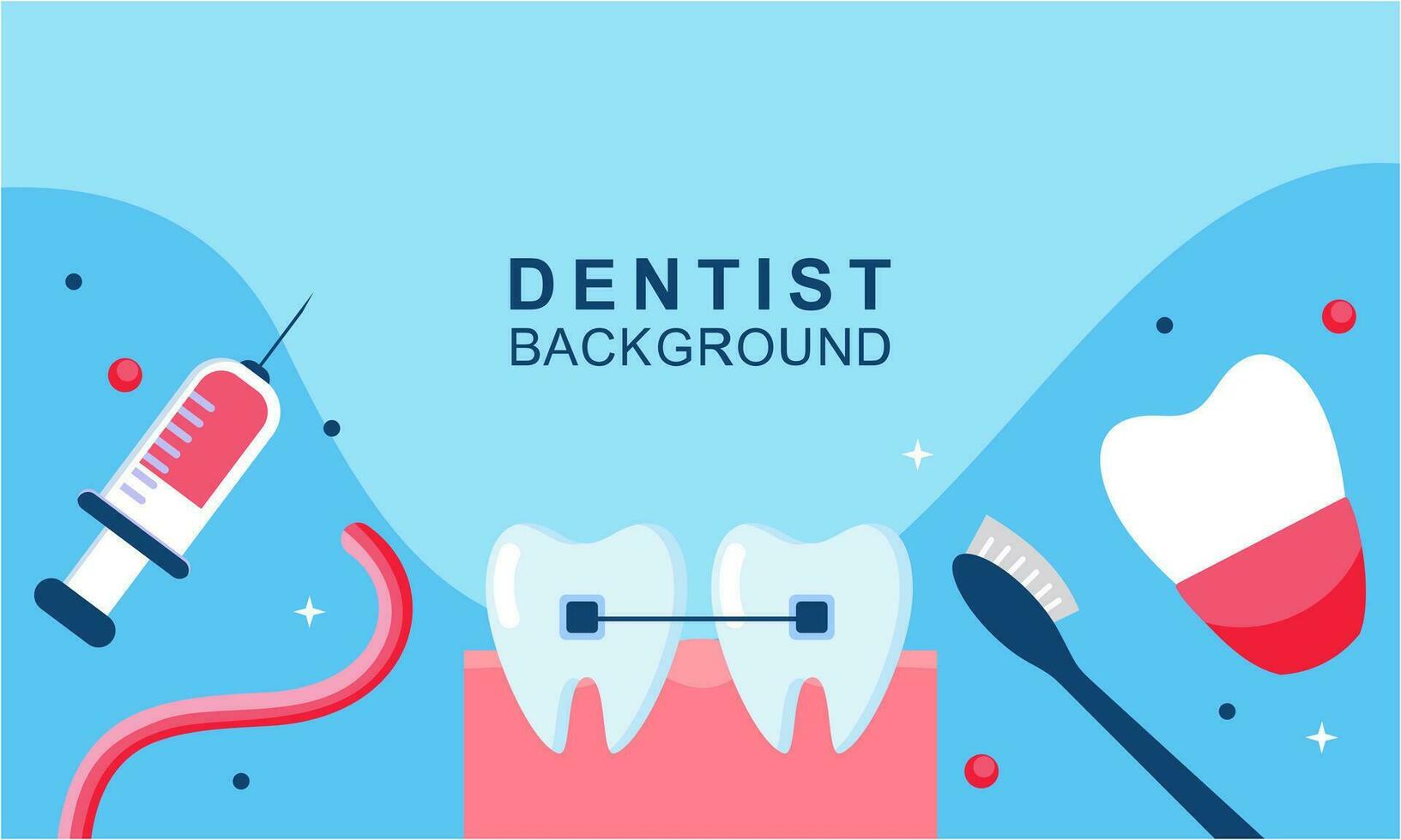 Dentist tools and equipment banner concept vector