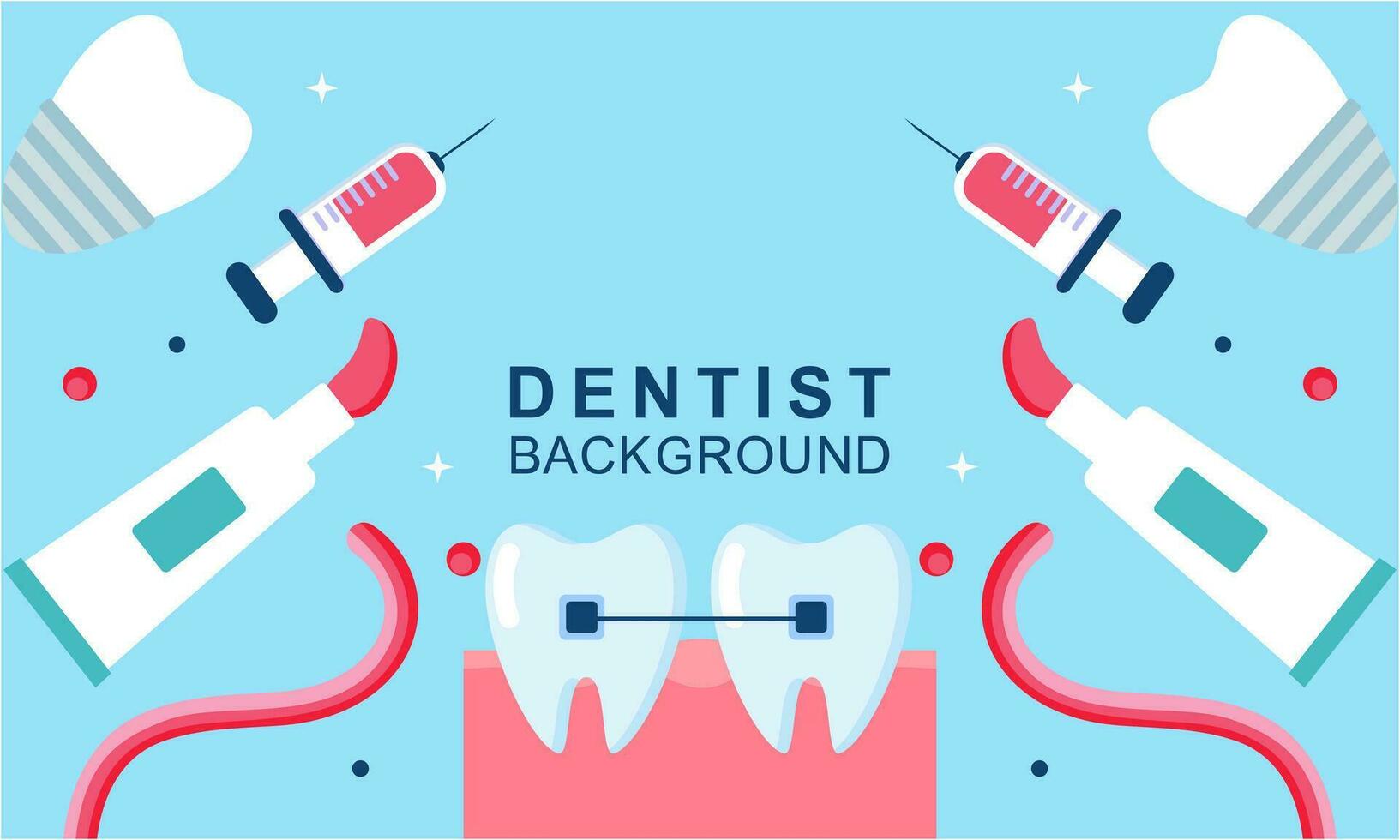 Dentist tools and equipment banner concept vector