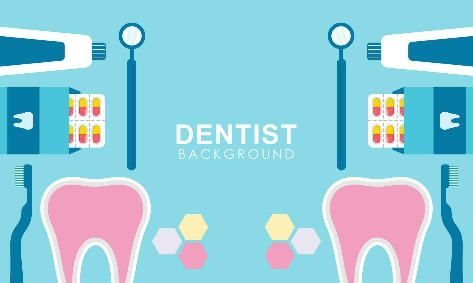 Dentist tools and equipment banner concept vector