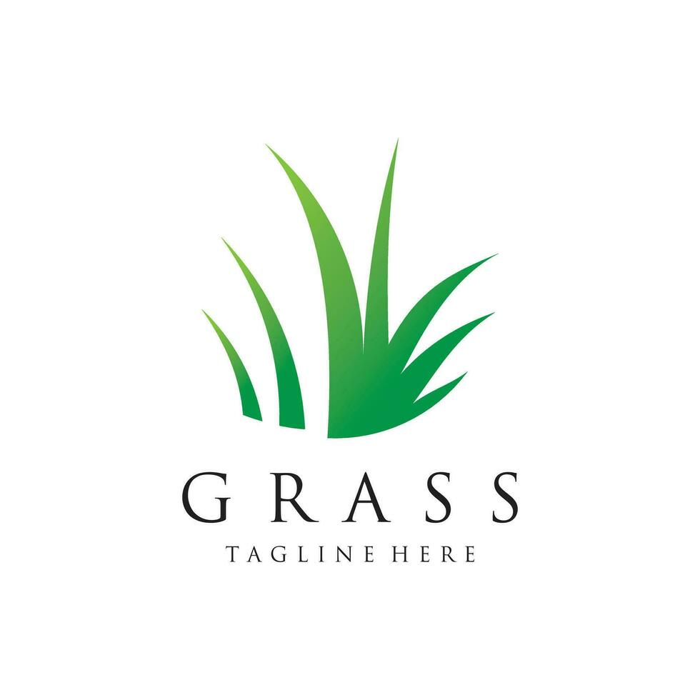 Grass logo design template vector illustration with creative idea