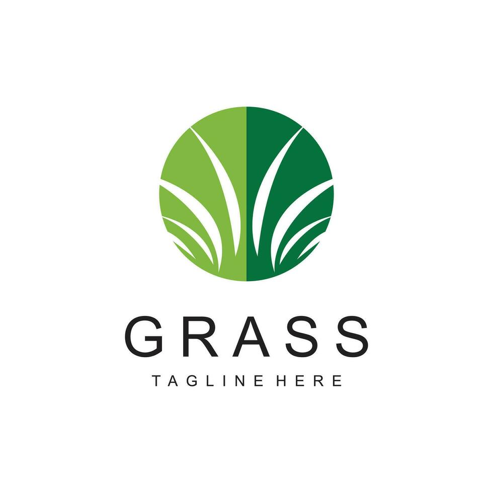Grass logo design template vector illustration with creative idea