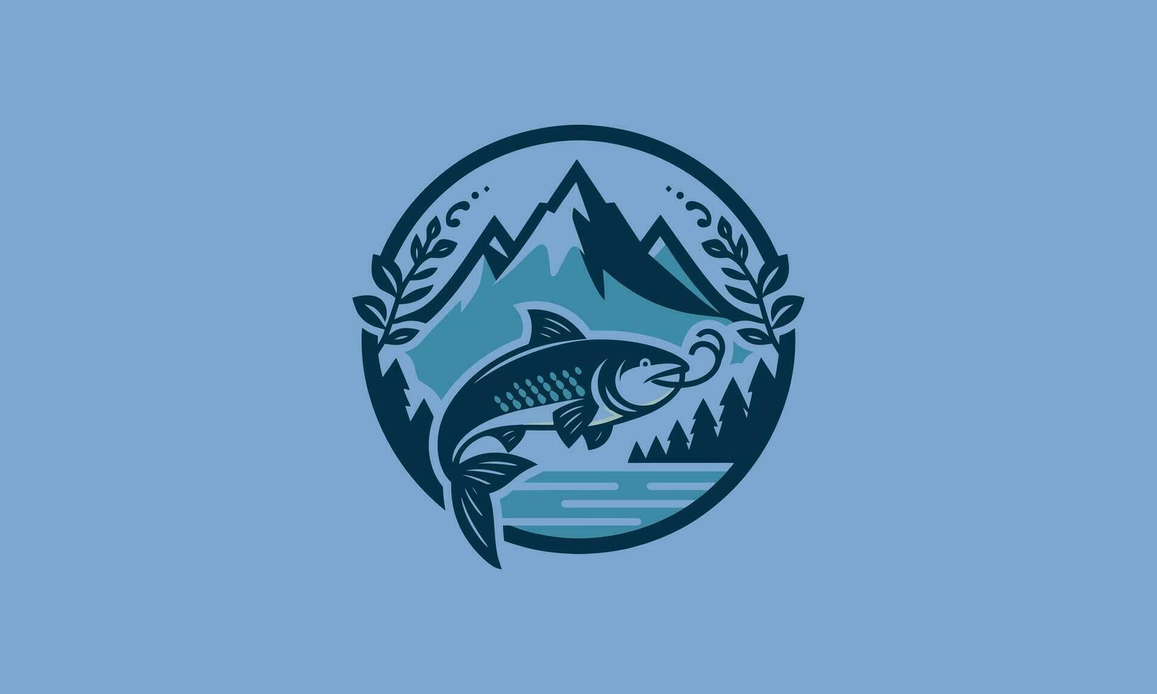 catfish on mountain vector illustration flat design