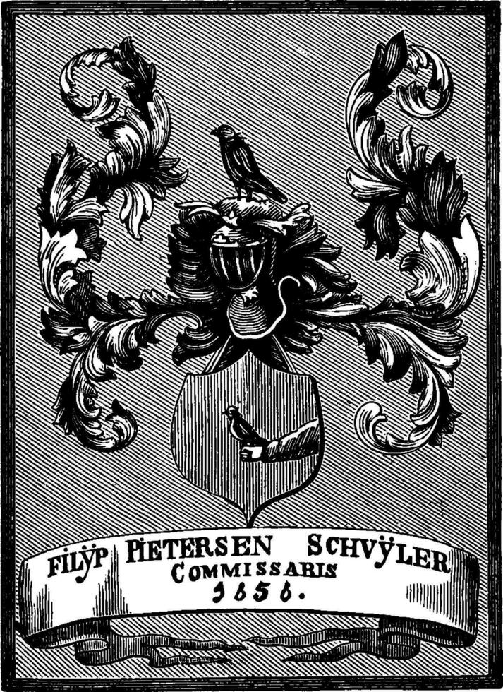el Saco de brazos de filipo pietersen sch yler 1856, Clásico ilustración vector