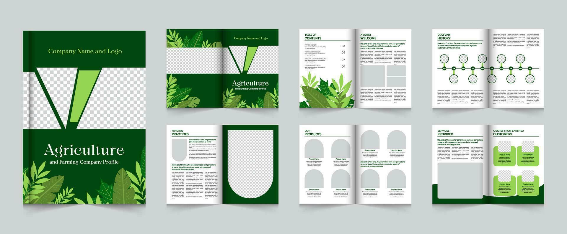 Garden Farm Agriculture Project Proposal, Agriculture farming services brochure template vector