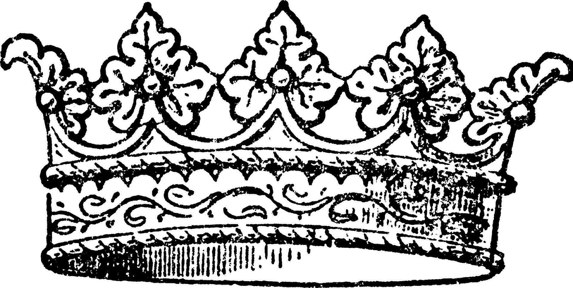 corona es un pequeño corona, Clásico grabado. vector