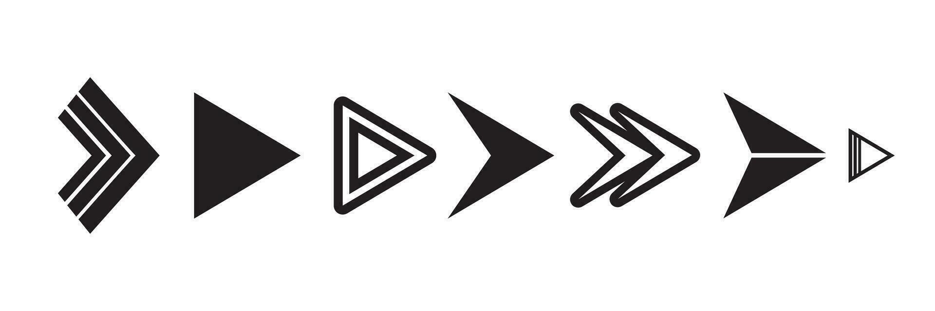 Set of black vector arrow icons