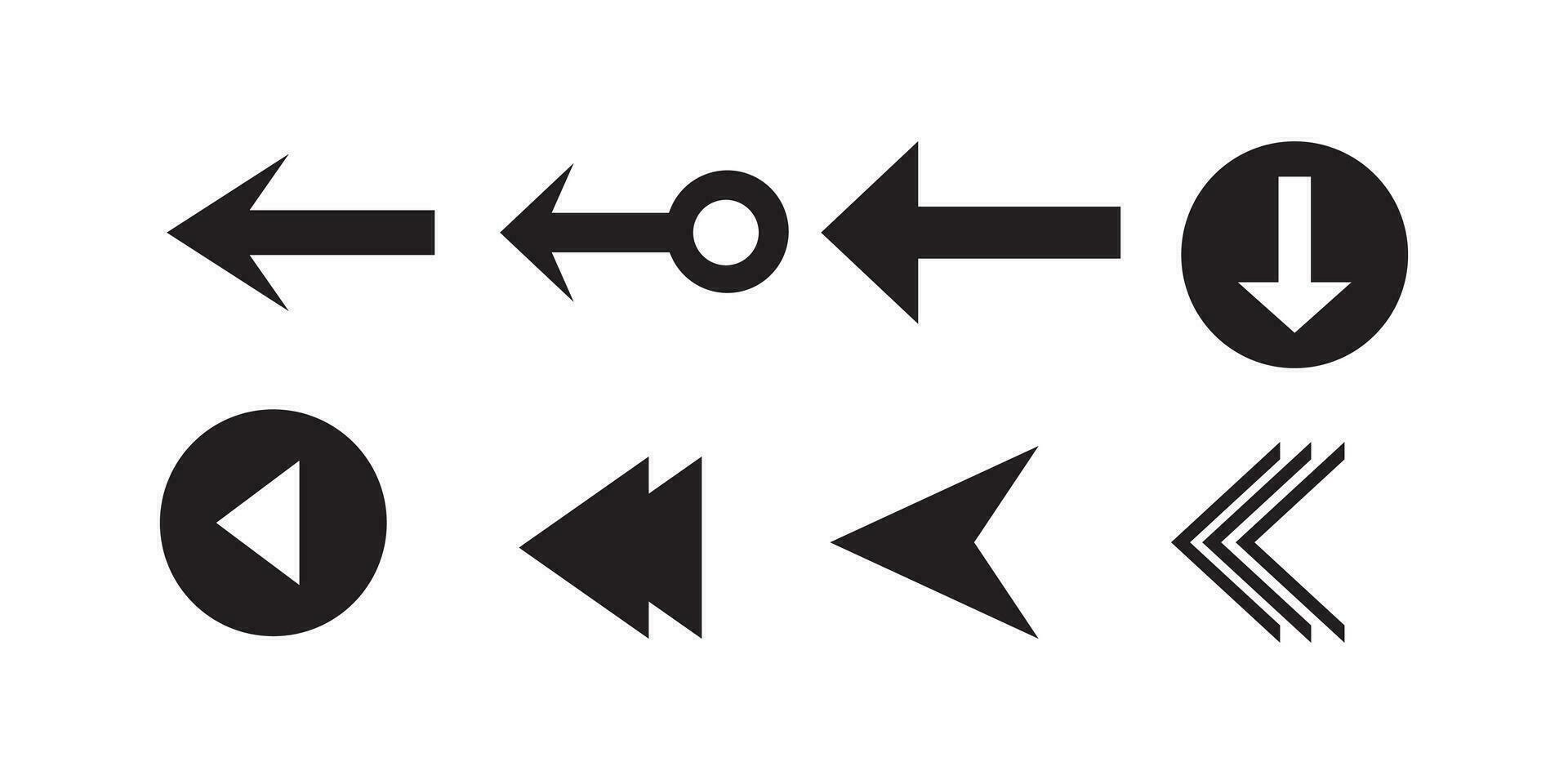 Set of black vector arrow icons