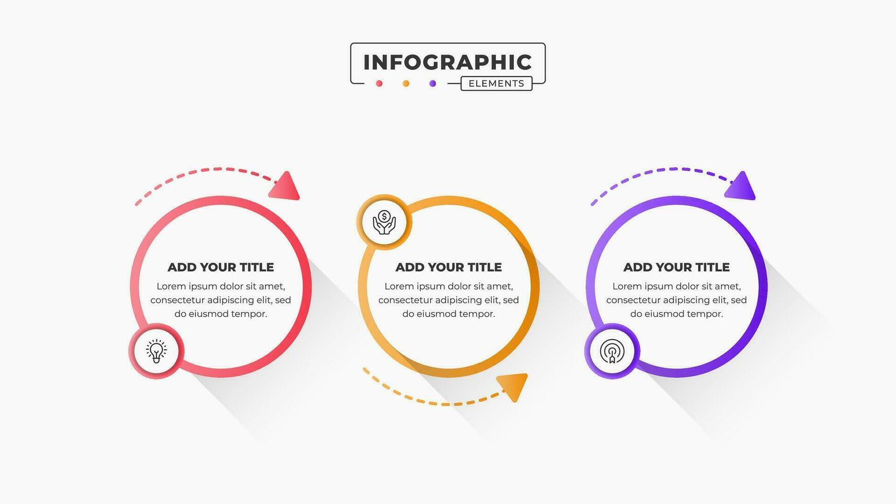 Business infographic template with 3 steps or options vector