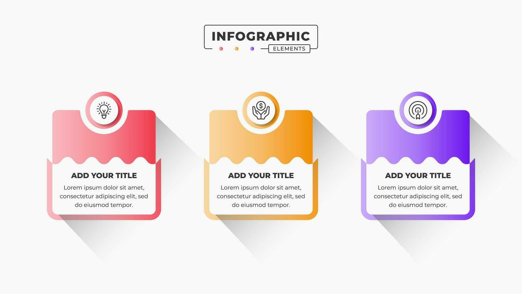 Business infographic template with 3 steps or options vector