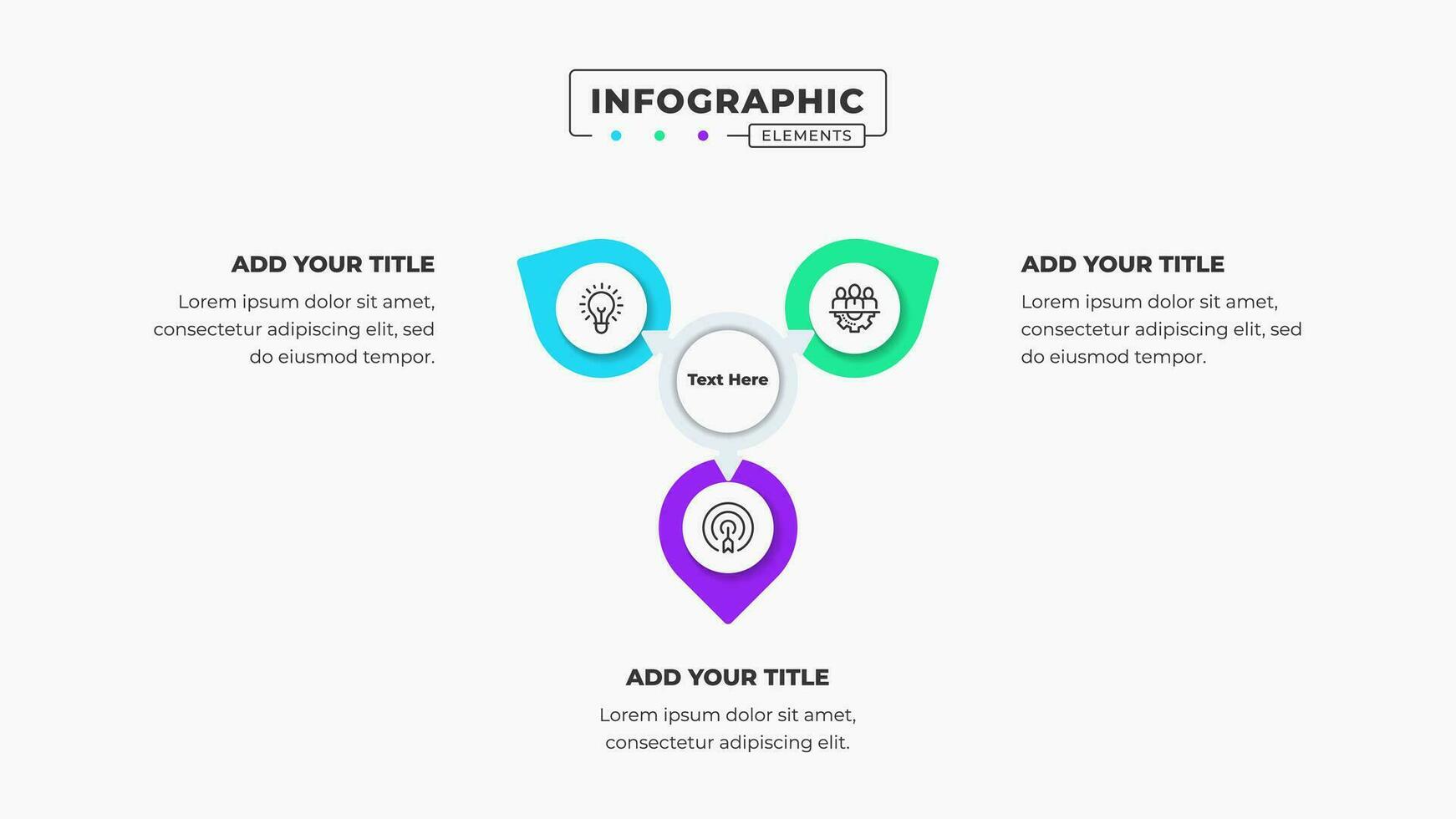 Vector circle infographic business presentation template with 3 steps or options
