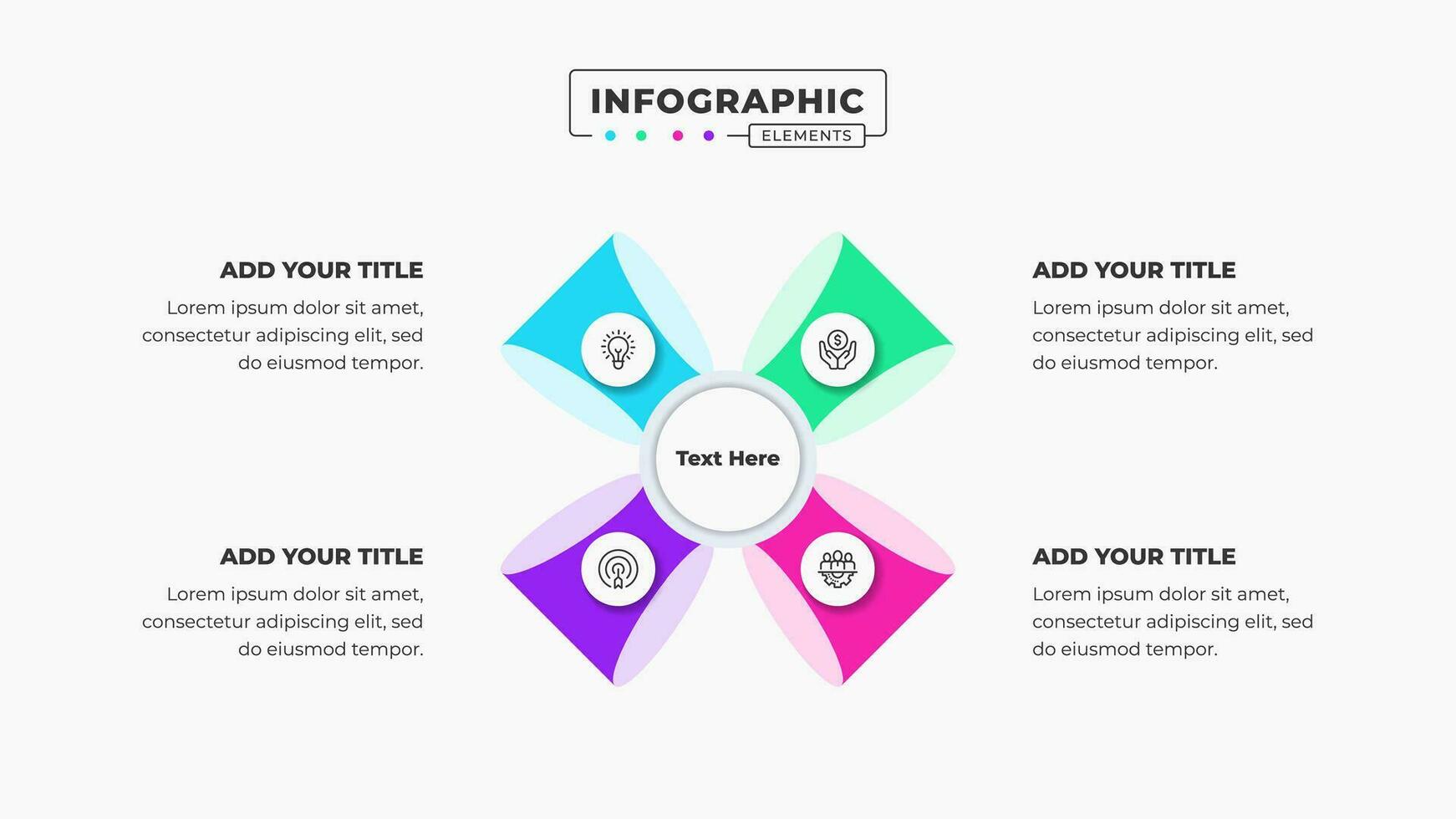 Vector business infographic presentation elements with 4 steps or options