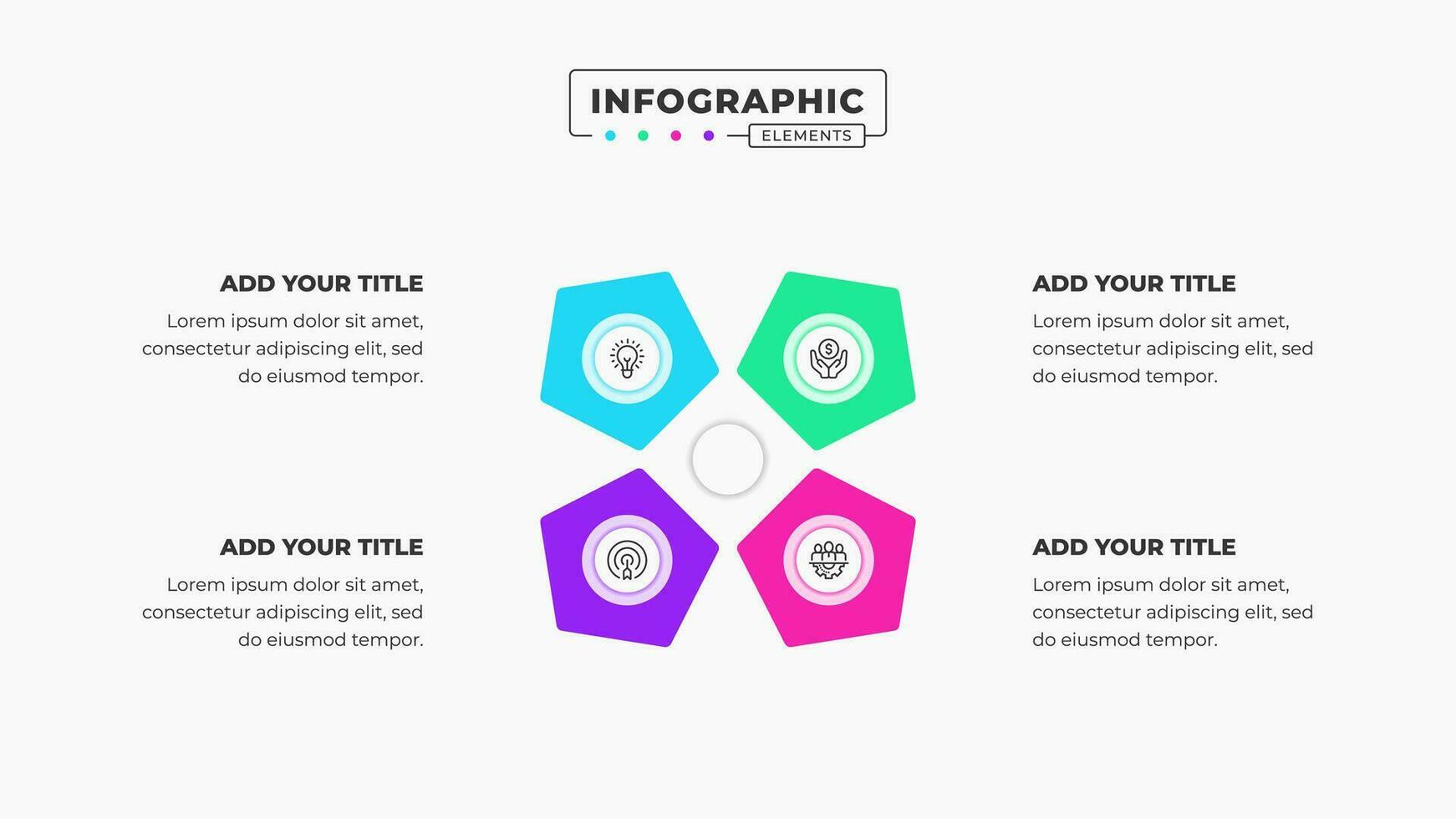 Modern business infographic presentation template with 4 steps or options vector