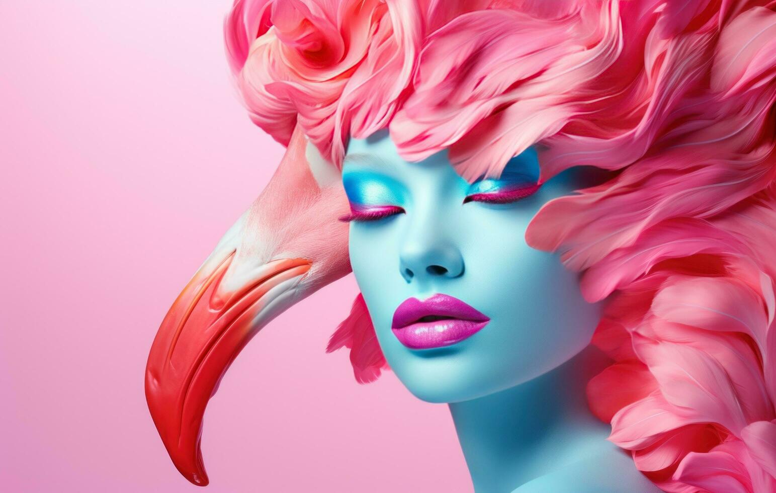 AI generated Young woman and Spring and Summer bright colors photo