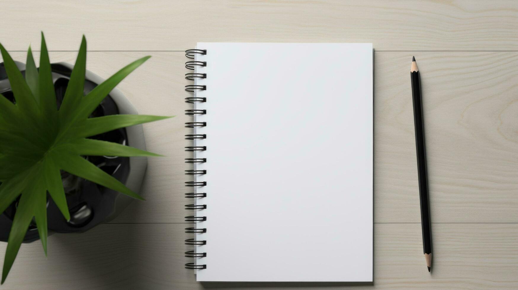 AI generated Notepad with blank front, photo