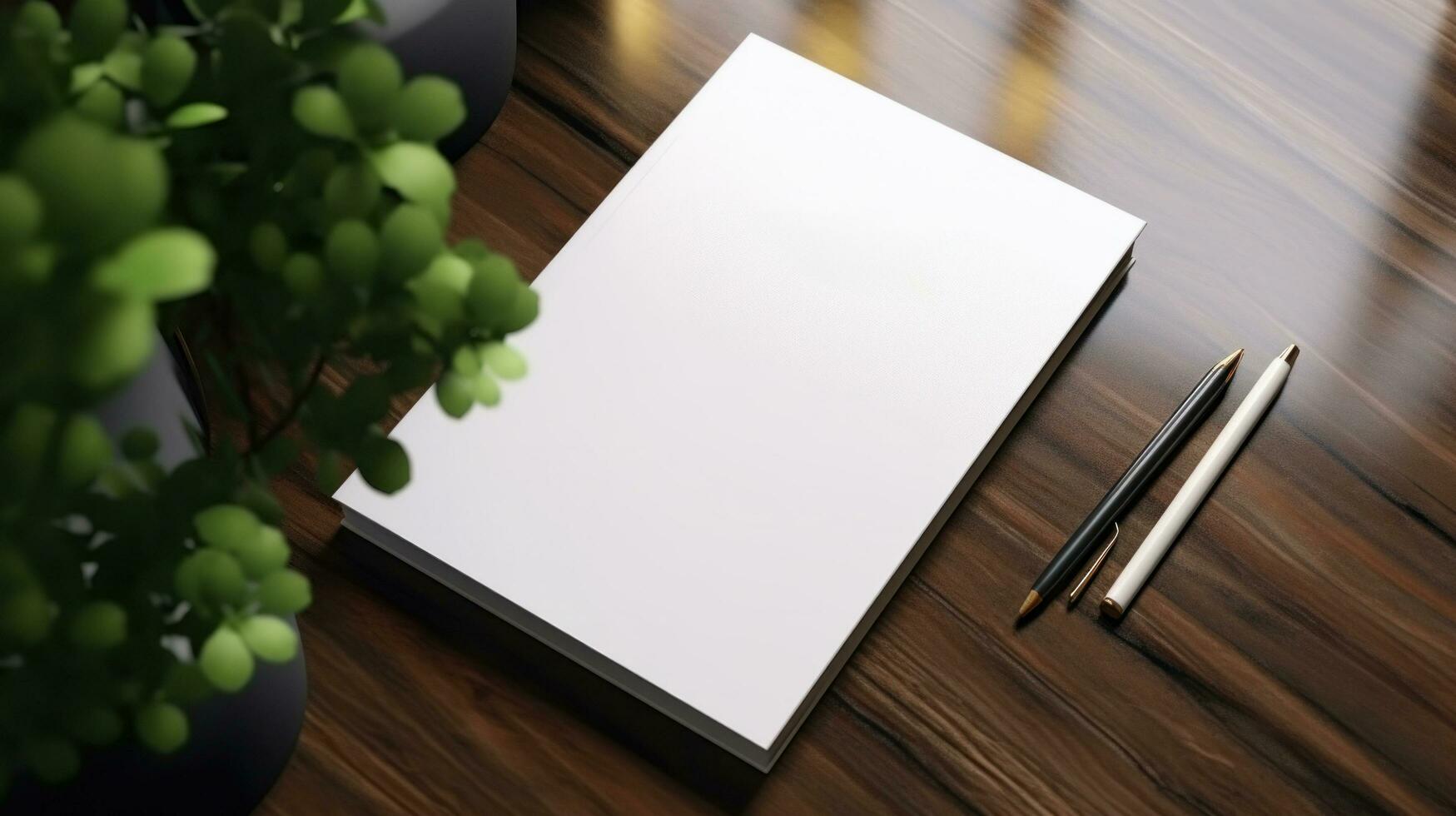 AI generated Notepad with blank front, photo