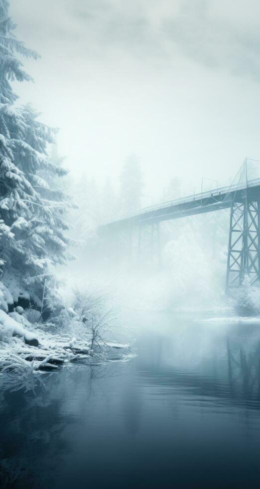 AI generated bridges for the trees landscape photo