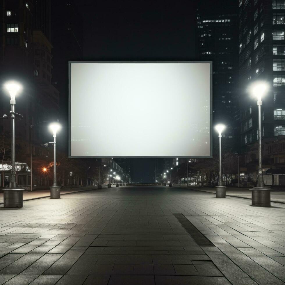 AI generated Billboard mockup with blank front, realistic on a mockup template photo