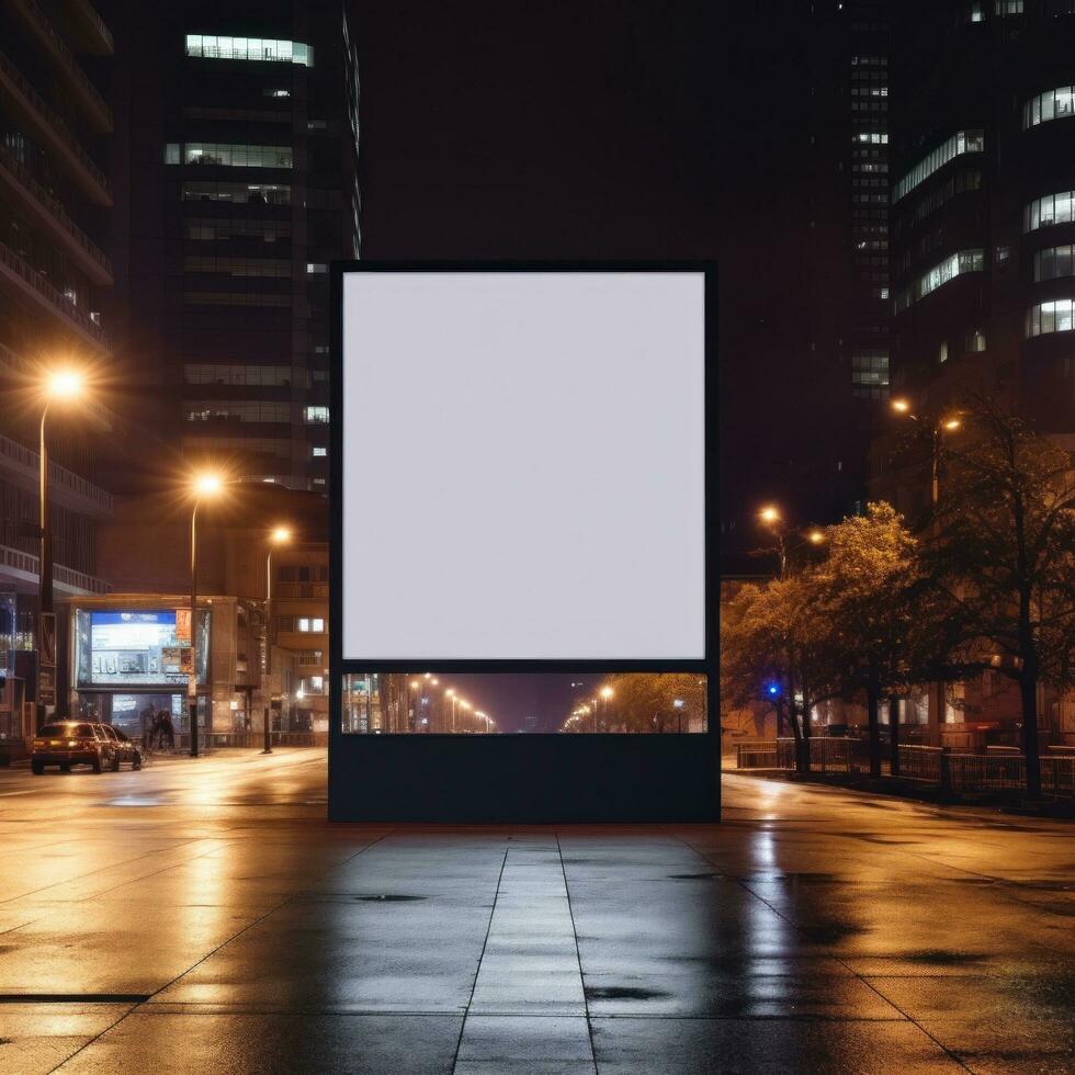 AI generated Billboard mockup with blank front, realistic on a mockup template photo