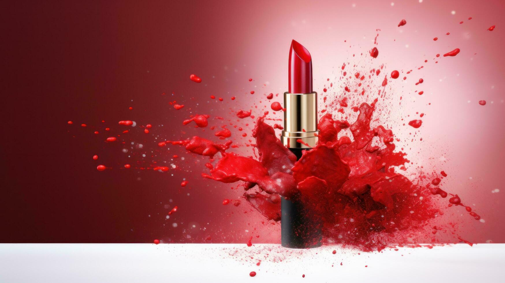 AI generated Commercial Cover Design of lipstick with copy space photo