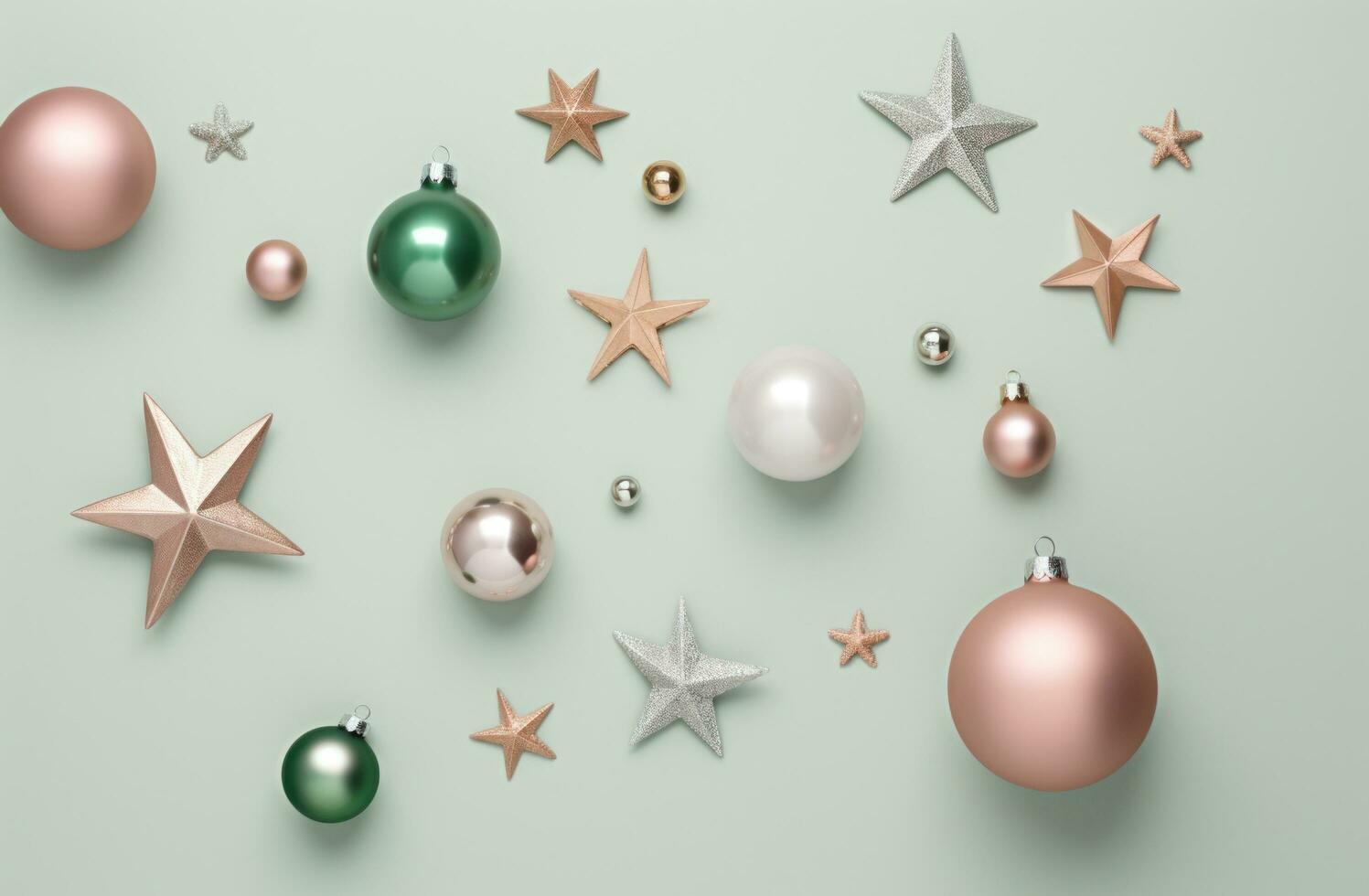 AI generated a variety of christmas items on a white background, photo
