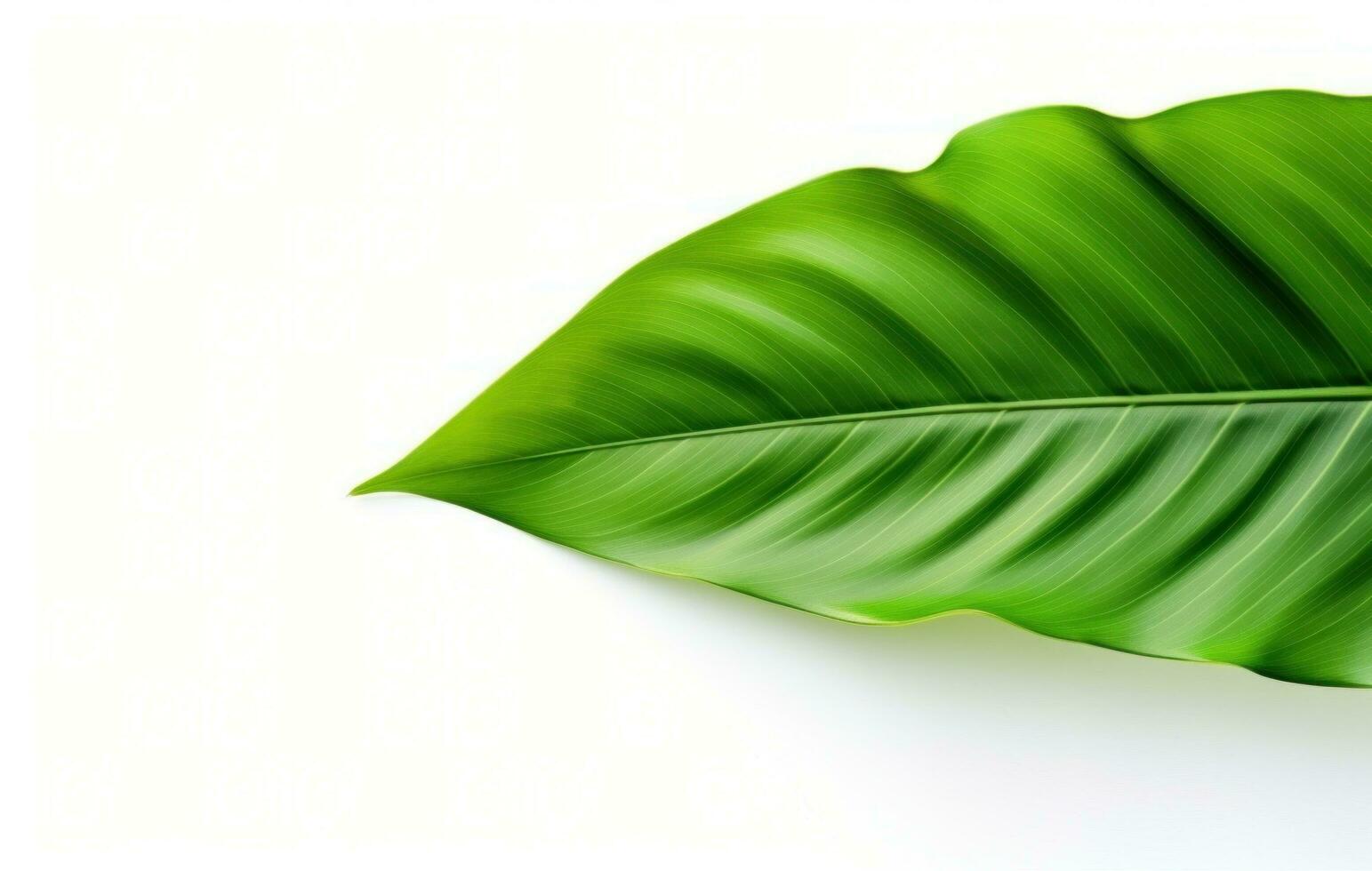 AI generated a tropical leaf on a white surface. photo