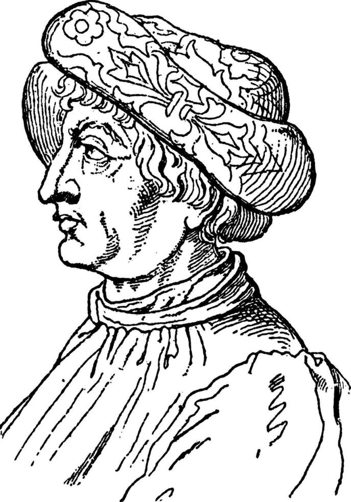 Abrecht da Barbiano, vintage illustration vector