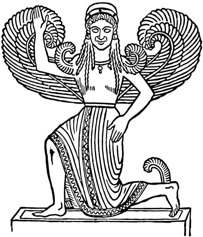 Nike of Delos vintage illustration. vector