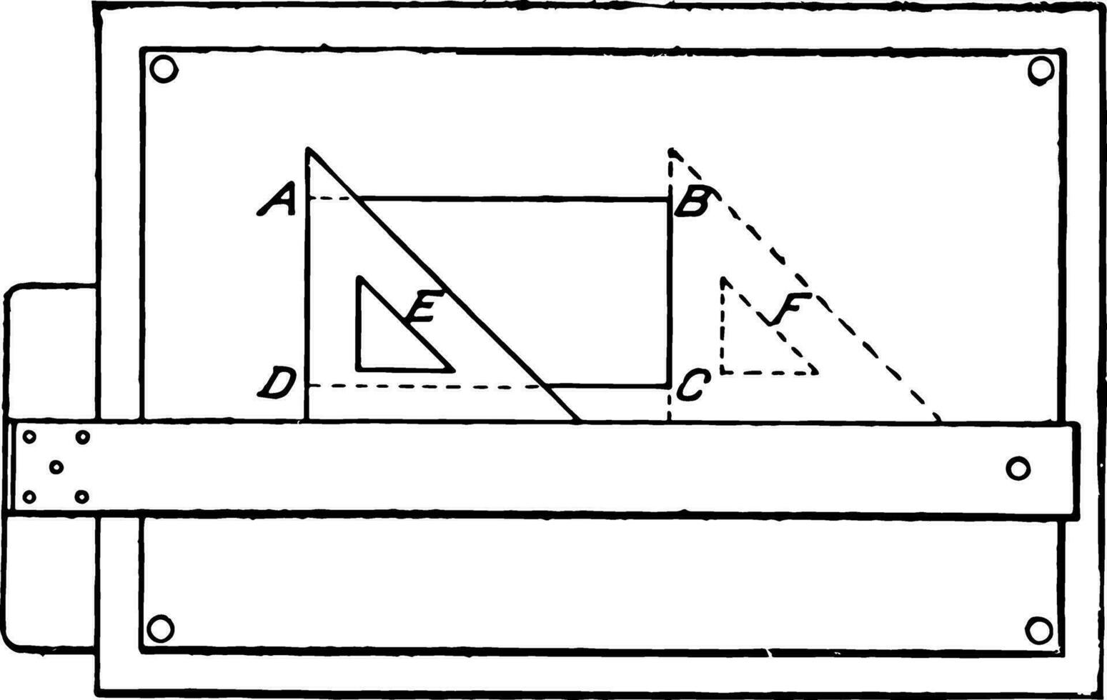 Drawing Rectangles, add some things to the setup,  vintage engraving. vector