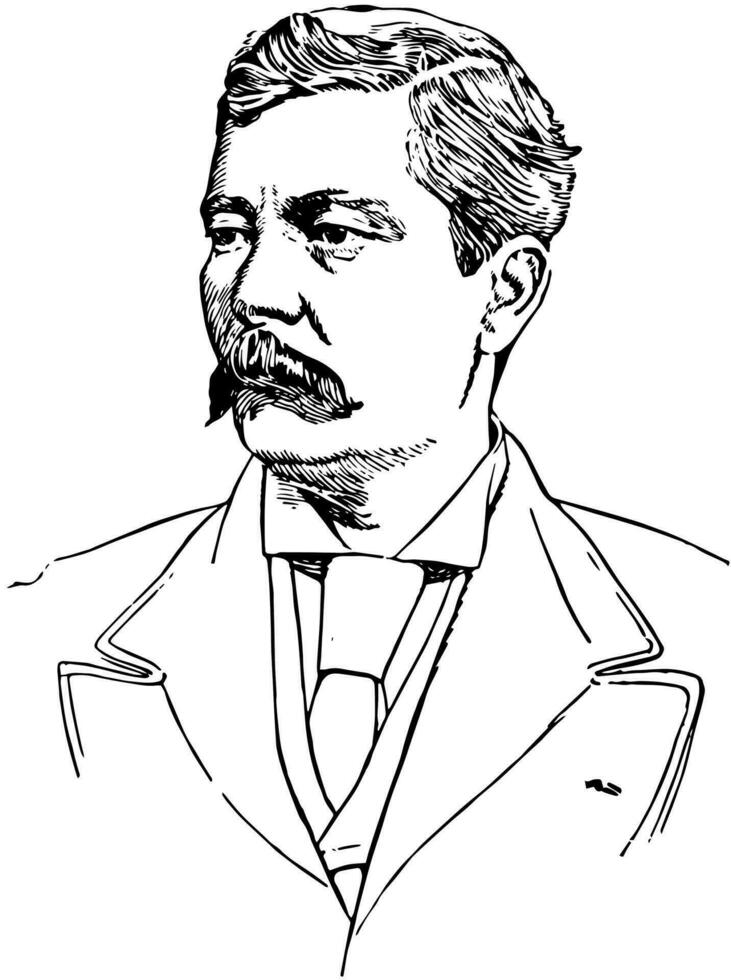 enrique m. stanley, ilustración de la vendimia vector