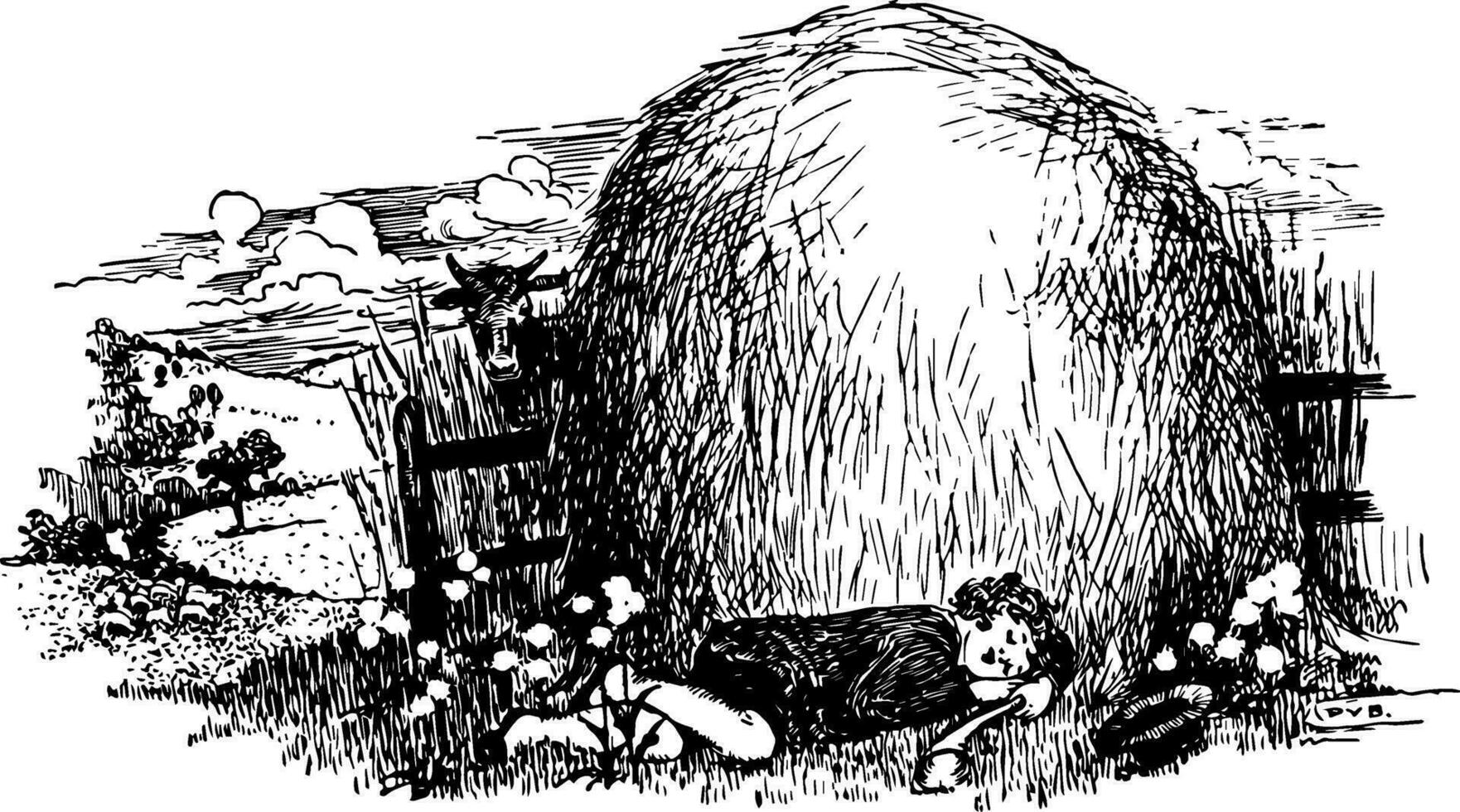 Little Boy Blue, vintage illustration 35464475 Vector Art at Vecteezy