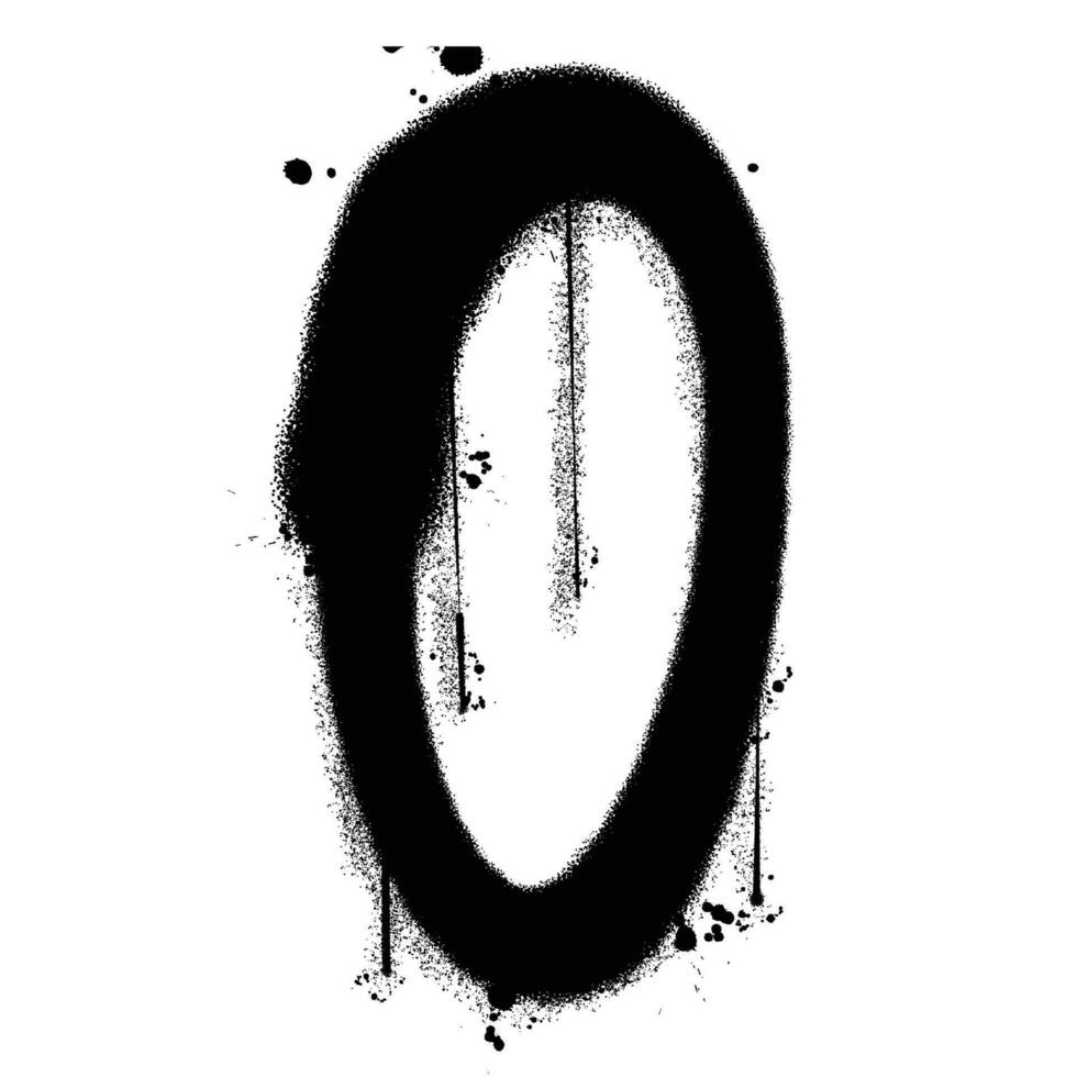 Vector graffiti spray paint alphabet O in isolated background