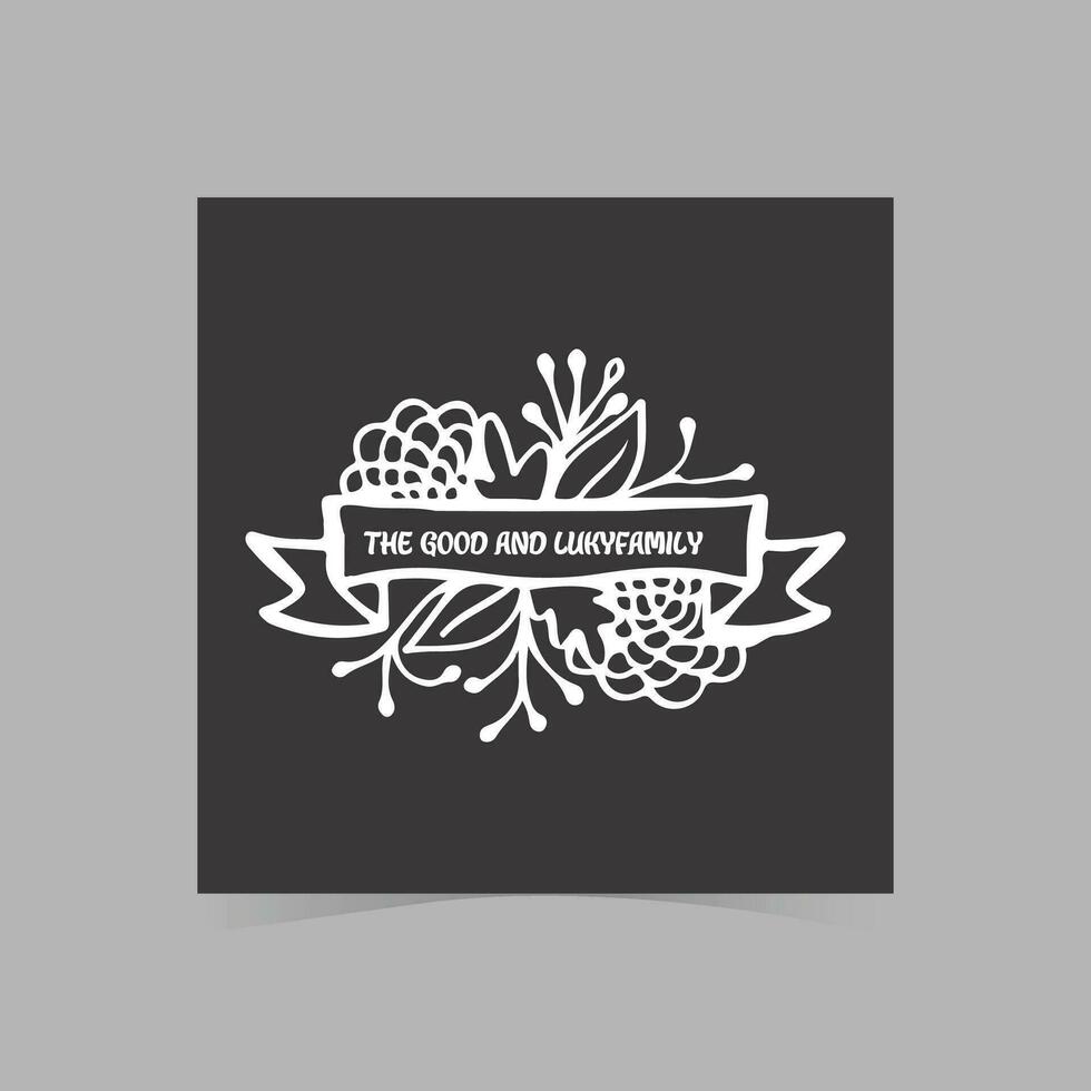 Laurel wreath and the Family lettering. Vector stock illustration for poster or card