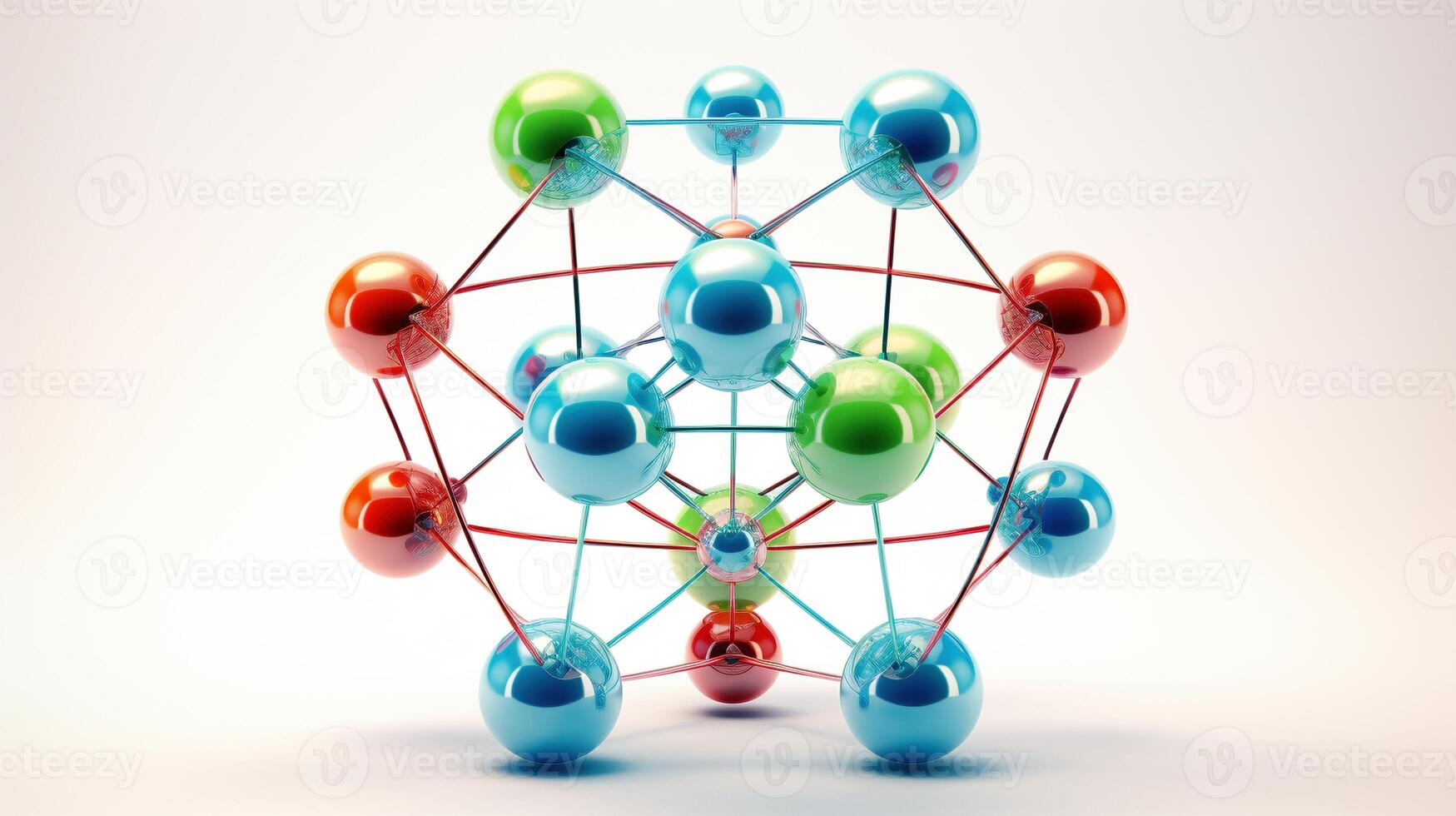 AI generated Macromolecules connection ai generated biotechnology close-up image photo