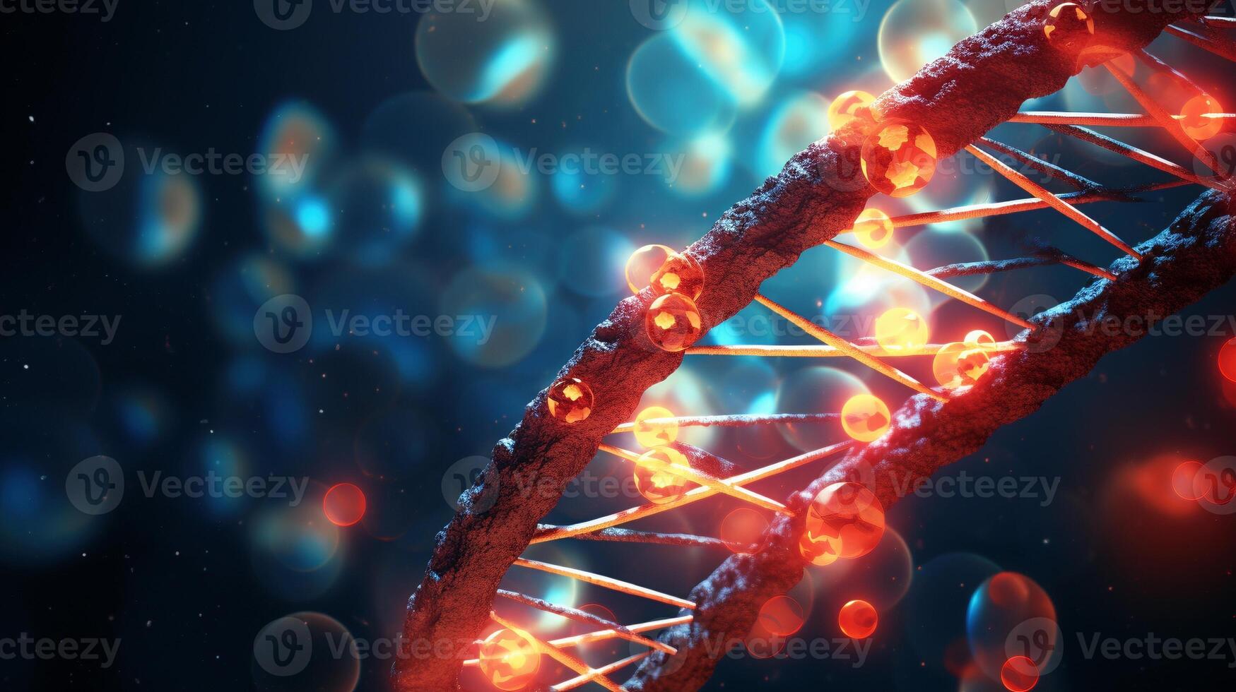 AI generated Genetic diseases dna strand ai generated biotechnology close-up image photo