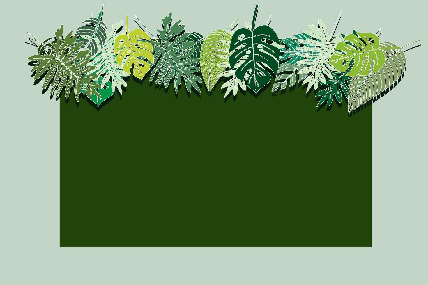 Illustration of the leaves on green background. vector