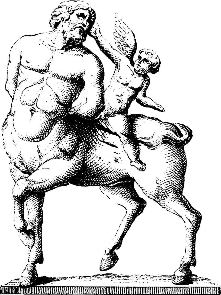 ilustración vintage de centauro. vector