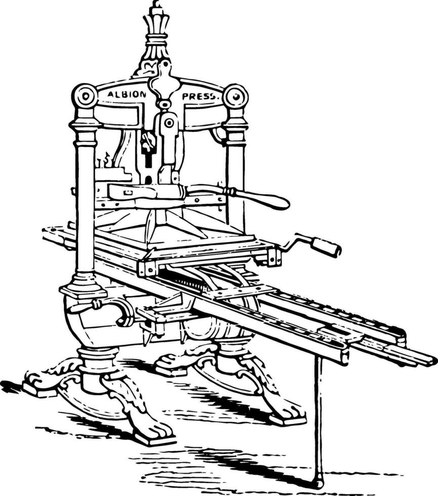 Albión prensa, Clásico ilustración. vector