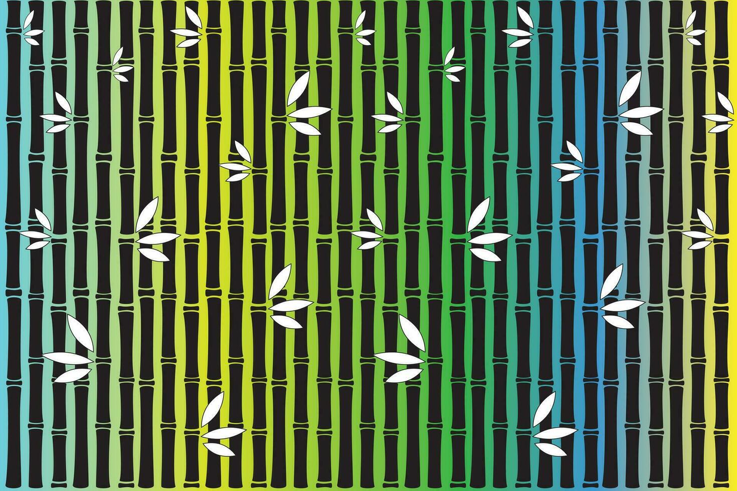 ilustración silueta bambú y blanco hojas en color antecedentes. vector