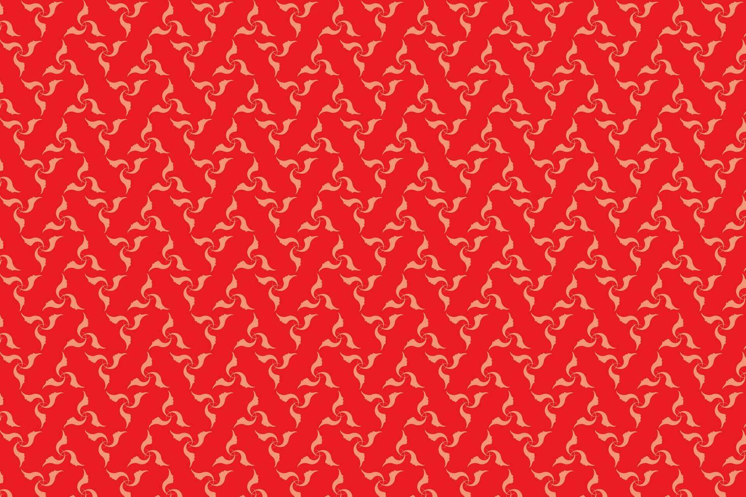 Illustration, Abstract pattern of the face on red color background. vector