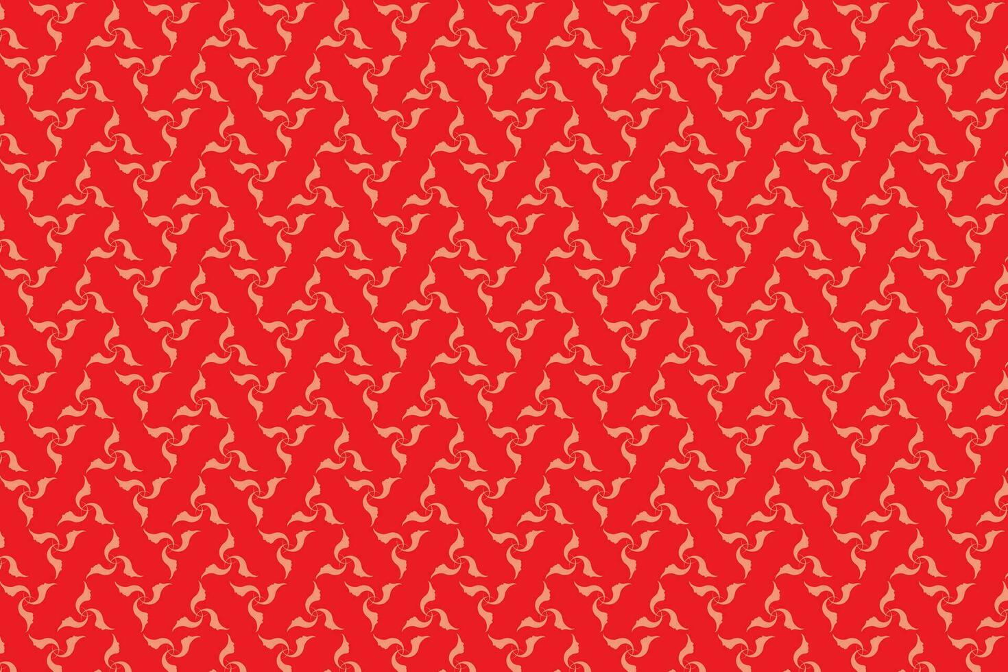 Illustration, Abstract pattern of the face on red color background. vector